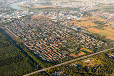 Quartier Schönau in Mannheim dans le département Bade-Wurtemberg, Allemagne vue d'en haut