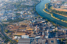 Photographie aérienne de Locaux de l'usine de la papeterie Essity Mannheim (ZeWa) à le quartier Sandhofen in Mannheim dans le département Bade-Wurtemberg, Allemagne