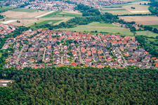 Vue d'oiseau de Rülzheim dans le département Rhénanie-Palatinat, Allemagne