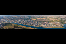 Vue aérienne de Panorama à le quartier BASF in Ludwigshafen am Rhein dans le département Rhénanie-Palatinat, Allemagne