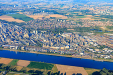 Vue oblique de Quartier BASF in Ludwigshafen am Rhein dans le département Rhénanie-Palatinat, Allemagne