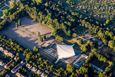 Vue aérienne de Salle de réception FRIEDRICH-EBERT-HALLE à Ebertpark à le quartier Friesenheim in Ludwigshafen am Rhein dans le département Rhénanie-Palatinat, Allemagne