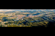 Vue aérienne de Panorama à Lemberg dans le département Rhénanie-Palatinat, Allemagne