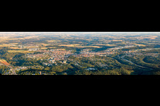 Vue aérienne de Panorama à Lemberg dans le département Rhénanie-Palatinat, Allemagne