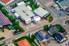 Vue oblique de Zone commerciale Est à le quartier Herxheim in Herxheim bei Landau dans le département Rhénanie-Palatinat, Allemagne