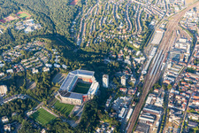 Vue aérienne de Stade Fritz Walter à Kaiserslautern dans le département Rhénanie-Palatinat, Allemagne