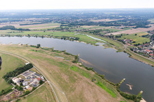 Vue aérienne de Avant-pays de l'Elbe à Lauenburg à Lauenburg dans le département Schleswig-Holstein, Allemagne