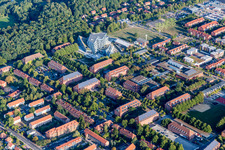 Campus-Université-Zone Bâtiment central Université Leuphana Lüneburg par l'architecte Libeskind à le quartier Bockelsberg in Lüneburg dans le département Basse-Saxe, Allemagne hors des airs