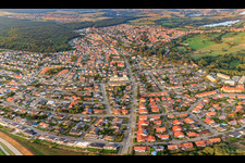 Vue aérienne de Buchstraße depuis le sud-ouest à Jockgrim dans le département Rhénanie-Palatinat, Allemagne