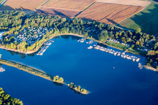 Vue aérienne de Angehofer Althrhein à Otterstadt dans le département Rhénanie-Palatinat, Allemagne
