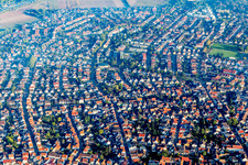 Vue oblique de Viernheim dans le département Hesse, Allemagne