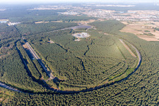 Vue aérienne de Centre d'essais Opel à le quartier Dudenhofen in Rodgau dans le département Hesse, Allemagne