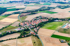 Vue aérienne de Quartier Feuerbach in Wiesentheid dans le département Bavière, Allemagne