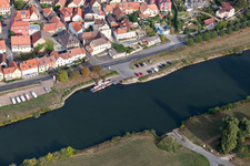 Vue aérienne de Ferry principal à le quartier Obereisenheim in Eisenheim dans le département Bavière, Allemagne