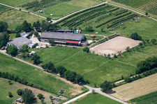 Vue aérienne de Heidbrunnerhof à Oberotterbach dans le département Rhénanie-Palatinat, Allemagne