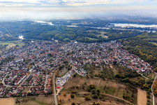 Vue aérienne de Vue de l'Althrein depuis l'est à le quartier Plittersdorf in Rastatt dans le département Bade-Wurtemberg, Allemagne