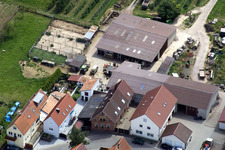 Vue d'oiseau de Quartier Mühlhofen in Billigheim-Ingenheim dans le département Rhénanie-Palatinat, Allemagne