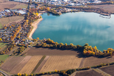 Vue aérienne de Centre de loisirs de Hardtsee à le quartier Ubstadt in Ubstadt-Weiher dans le département Bade-Wurtemberg, Allemagne