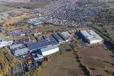 Vue aérienne de Zone industrielle à Östringen dans le département Bade-Wurtemberg, Allemagne