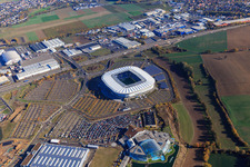 Vue aérienne de PreZero Arena FC Hoffenheim à Sinsheim dans le département Bade-Wurtemberg, Allemagne
