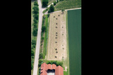 Quartier Mühlhofen in Billigheim-Ingenheim dans le département Rhénanie-Palatinat, Allemagne du point de vue du drone
