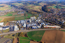 Photographie aérienne de Musée de la technologie Sinsheim à le quartier Steinsfurt in Sinsheim dans le département Bade-Wurtemberg, Allemagne