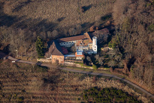 Photographie aérienne de Ensemble de bâtiments du musée Slevogthof à Leinsweiler dans le département Rhénanie-Palatinat, Allemagne