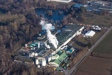 Vue aérienne de Isolation Sitek à le quartier Altenstadt in Wissembourg dans le département Bas Rhin, France
