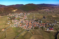 Vue aérienne de Frankweiler dans le département Rhénanie-Palatinat, Allemagne