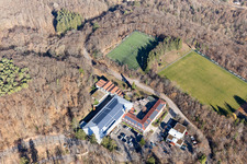 Vue aérienne de Ensemble des terrains de sport de la Fédération de football du sud-ouest de l'Allemagne et de l'école de sport Edenkoben à Edenkoben dans le département Rhénanie-Palatinat, Allemagne