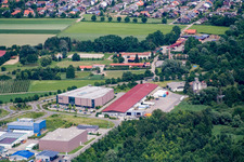 Vue aérienne de Zone commerciale Ouest à le quartier Herxheim in Herxheim bei Landau dans le département Rhénanie-Palatinat, Allemagne