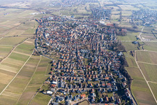 Vue aérienne de Deidesheim dans le département Rhénanie-Palatinat, Allemagne