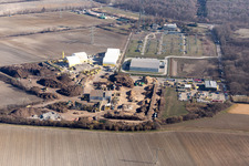 Vue aérienne de Sous-station de Pfalzwerke à Mutterstadt dans le département Rhénanie-Palatinat, Allemagne