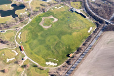 Vue aérienne de Clubhouse sur le terrain du parcours de golf Kurpfalz à Limburgerhof à Schifferstadt dans le département Rhénanie-Palatinat, Allemagne