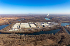 Vue oblique de Vert île à Germersheim dans le département Rhénanie-Palatinat, Allemagne