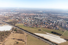 Vue aérienne de Germersheim dans le département Rhénanie-Palatinat, Allemagne