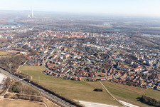 Vue aérienne de Germersheim dans le département Rhénanie-Palatinat, Allemagne