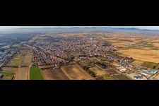 Vue aérienne de Perspective panoramique (Palatinat) à le quartier Herxheim in Herxheim bei Landau dans le département Rhénanie-Palatinat, Allemagne