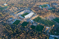 Photographie aérienne de Wildparkstadion, chantier de construction à le quartier Innenstadt-Ost in Karlsruhe dans le département Bade-Wurtemberg, Allemagne