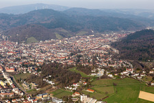 Vue aérienne de Wiehre à le quartier Unterwiehre-Süd in Freiburg im Breisgau dans le département Bade-Wurtemberg, Allemagne