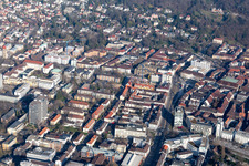 Vue aérienne de Fahnenbergplatz, Europaplatz à le quartier Altstadt in Freiburg im Breisgau dans le département Bade-Wurtemberg, Allemagne