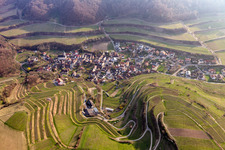 Vue aérienne de Amoltern à le quartier Königschaffhausen in Endingen am Kaiserstuhl dans le département Bade-Wurtemberg, Allemagne