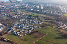 Vue aérienne de Wörth am Rhein dans le département Rhénanie-Palatinat, Allemagne