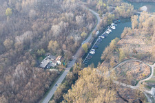 Vue aérienne de Rheinschänke à Leimersheim dans le département Rhénanie-Palatinat, Allemagne