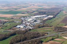 Vue aérienne de Zone commerciale à Horst à le quartier Minderslachen in Kandel dans le département Rhénanie-Palatinat, Allemagne