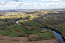 Vue aérienne de Île de la Dordogne à Carsac-Aillac dans le département Dordogne, France