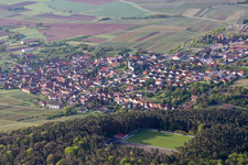 Vue oblique de Quartier Rechtenbach in Schweigen-Rechtenbach dans le département Rhénanie-Palatinat, Allemagne