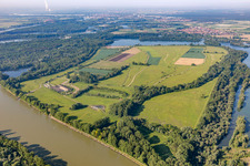 Vue aérienne de Île Koller à Brühl dans le département Bade-Wurtemberg, Allemagne