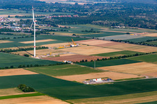 Vue aérienne de Chantier de construction WKA à Schwegenheim dans le département Rhénanie-Palatinat, Allemagne