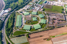 Photographie aérienne de Complexe immobilier et centre logistique du dépôt de l'armée américaine à Germersheim à Lingenfeld dans le département Rhénanie-Palatinat, Allemagne